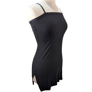NEW CBR Camisole Slip Mini Dress‎ Womens M Black 90s Grunge Bodycon Goth Ribbed